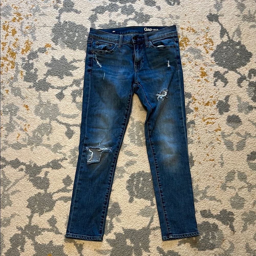 GAP Women's Distressed Blue Jeans